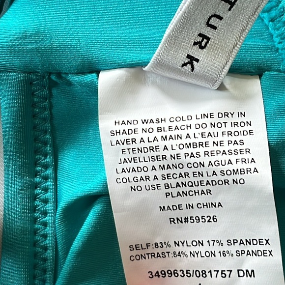 Trina Turk Monaco Ring Halter Swim Top in Ceramic Blue Turquoise NWT - Picture 7 of 12